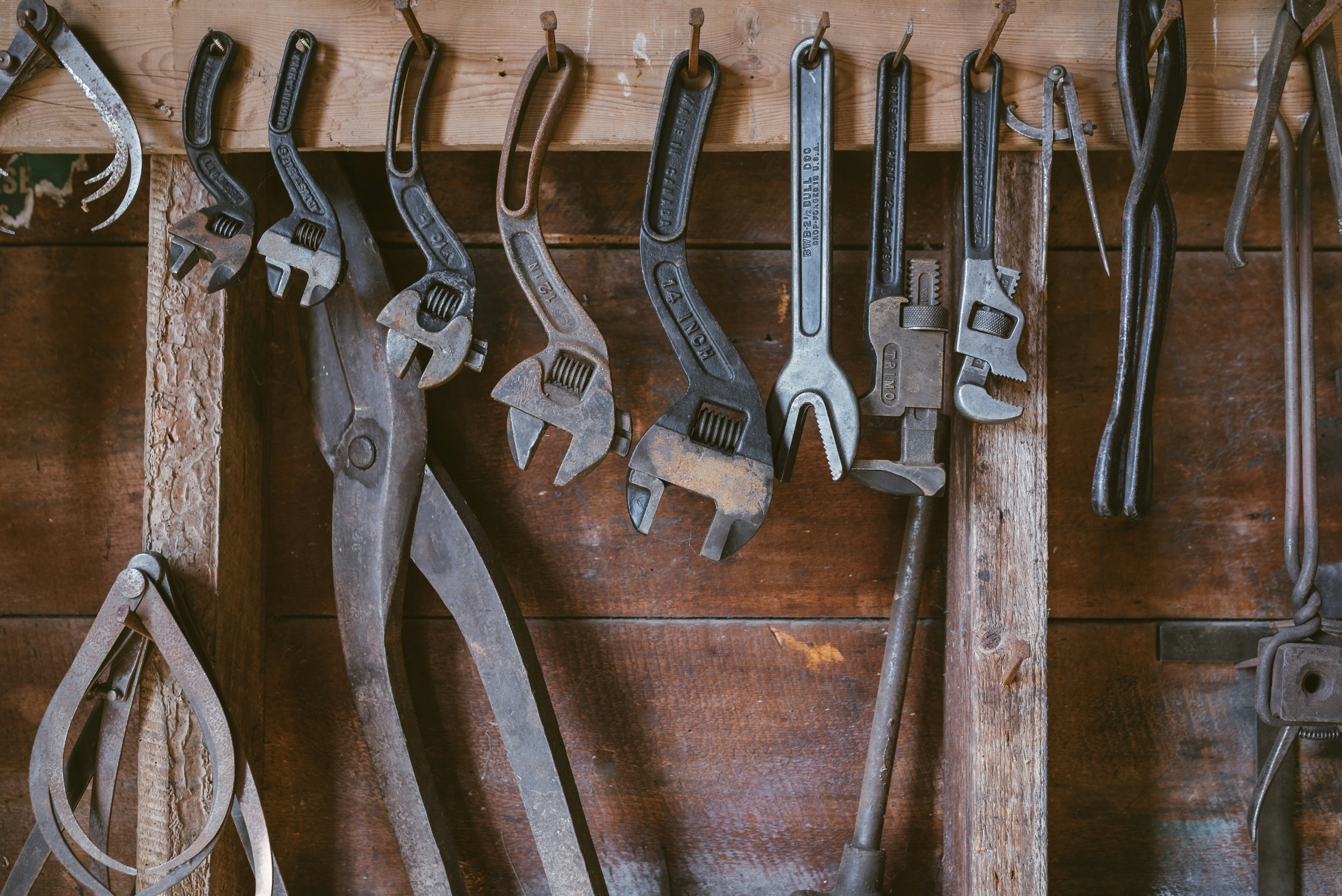 gray and black metal tools